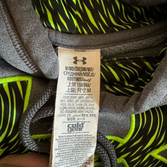 Grey with neon. Under Armour hoodie. Size medium. - Picture 3 of 5